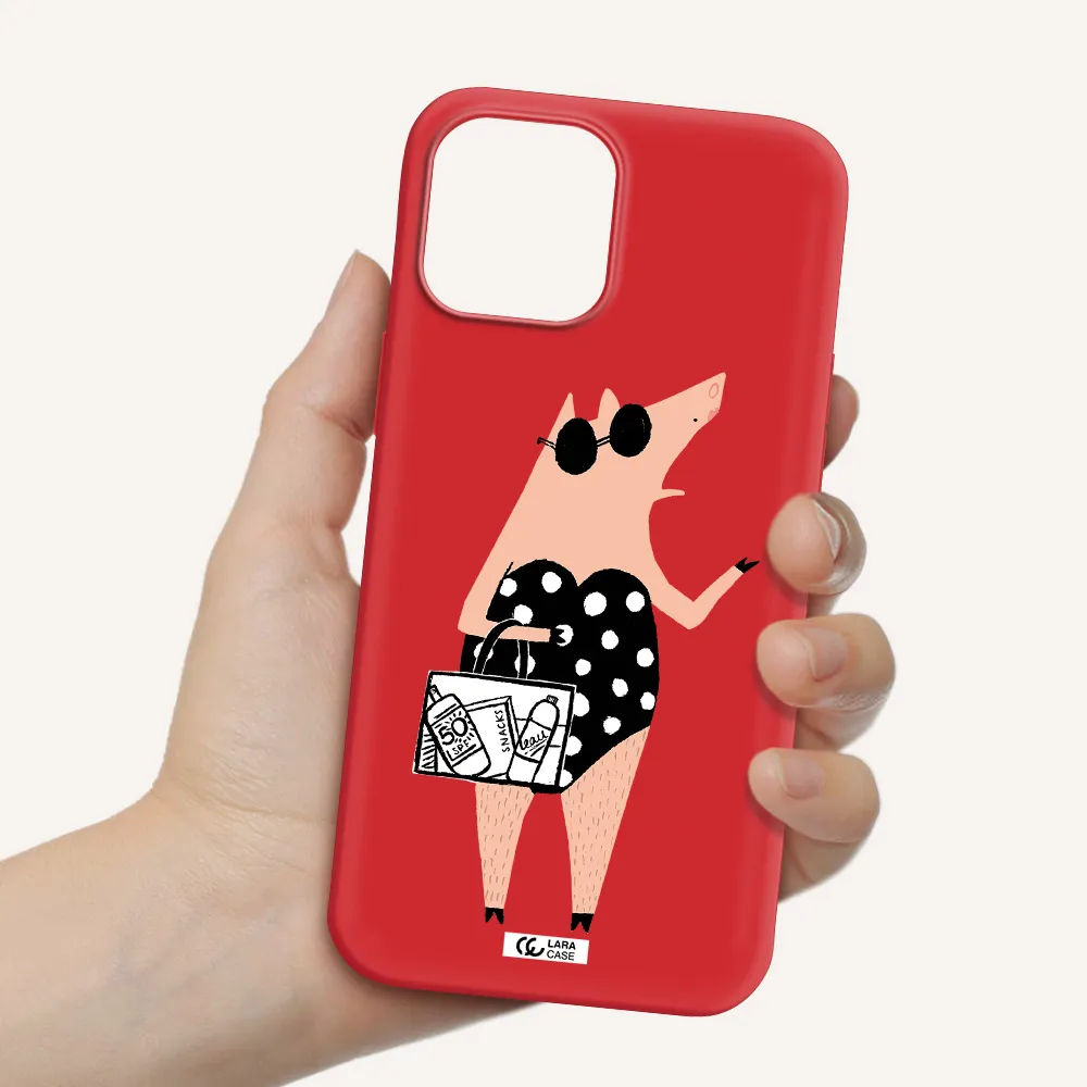 Lady Pig Apple iPhone 12 pro Silicone Imperial Red Case