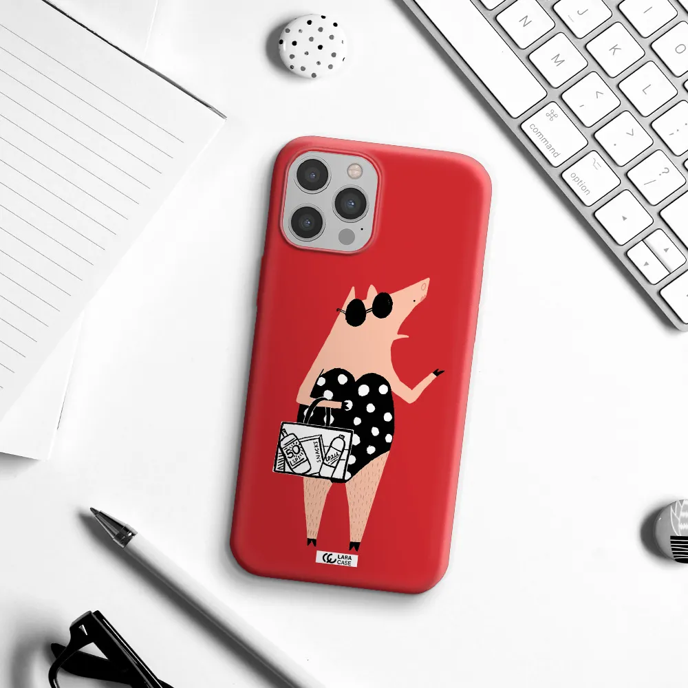 Lady Pig Apple iPhone 12 pro Silicone Imperial Red Case
