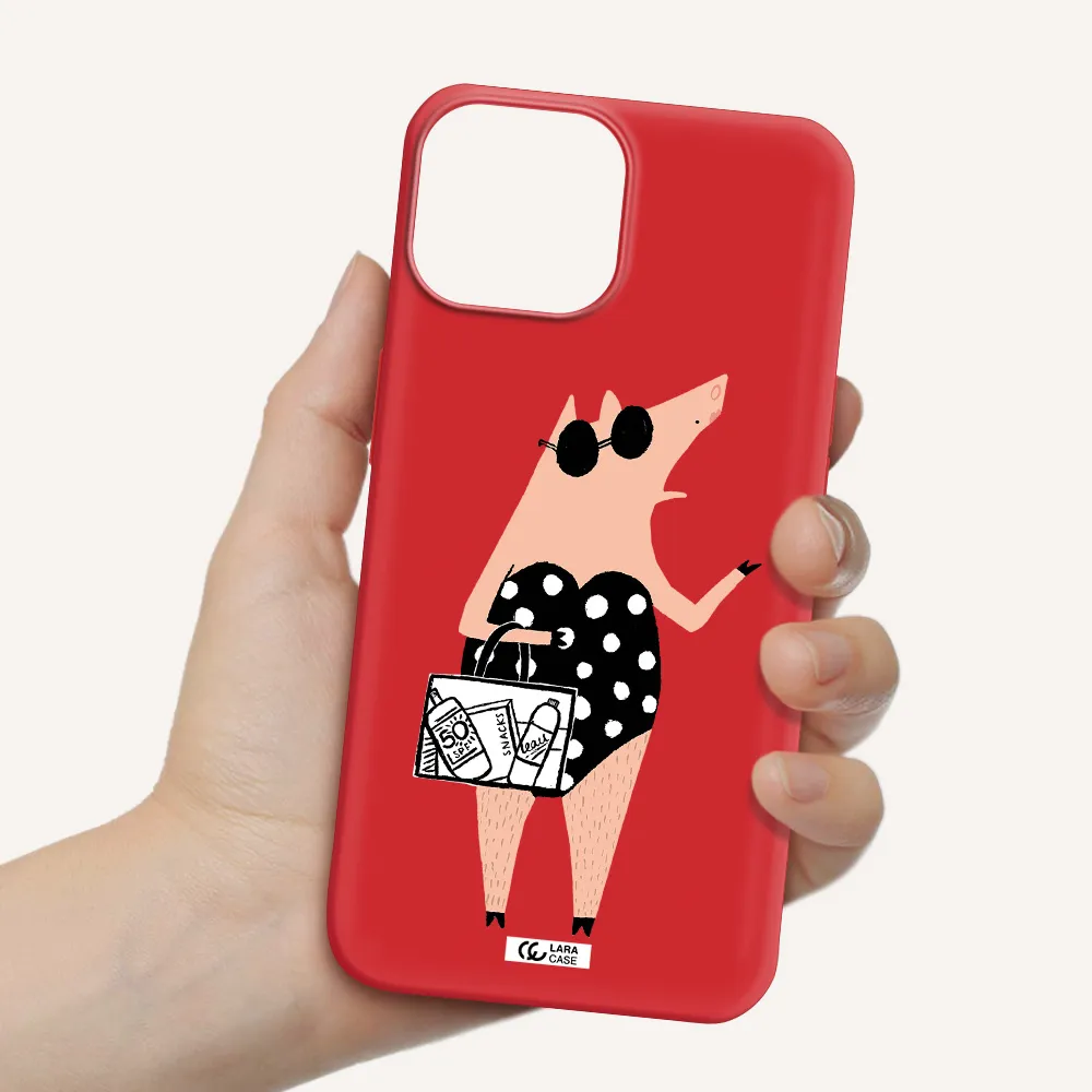 Lady Pig Apple iPhone 13 mini Silicone Imperial Red Case