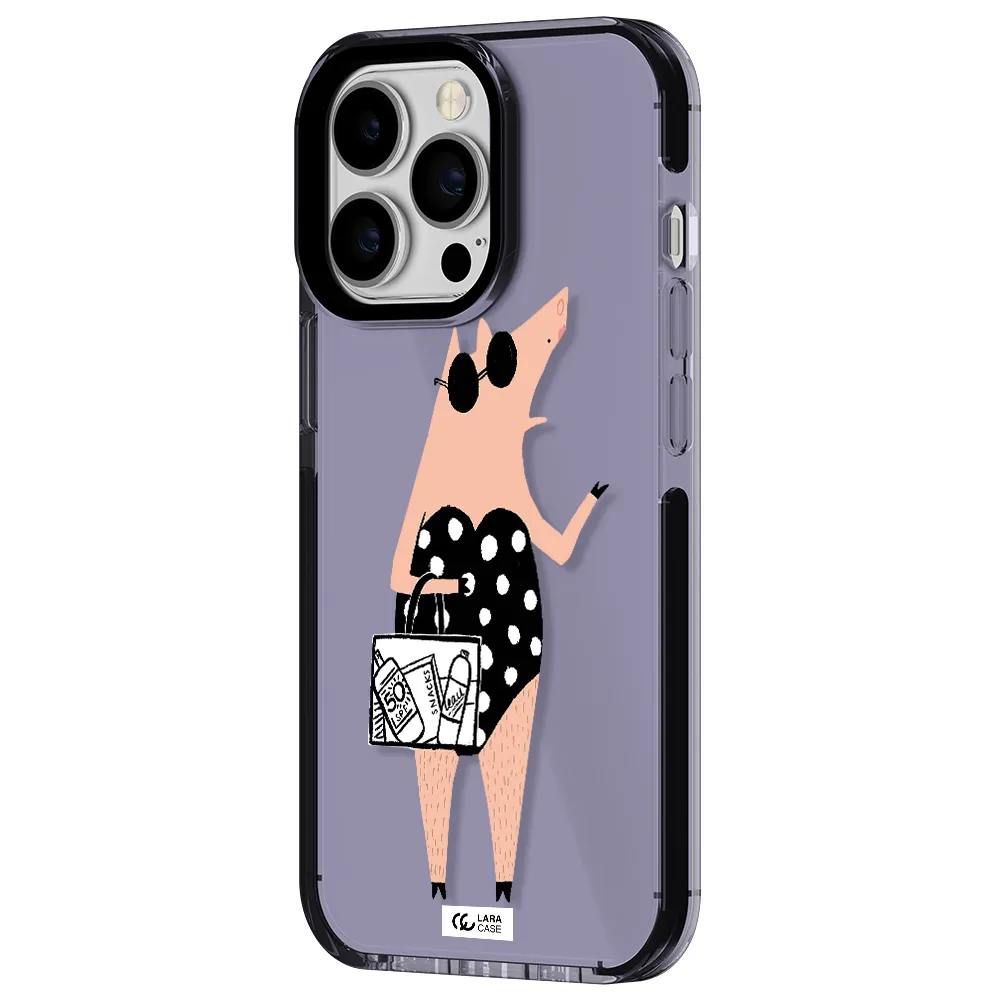 Lady Pig Apple iPhone 13 Pro impact Lilac Case