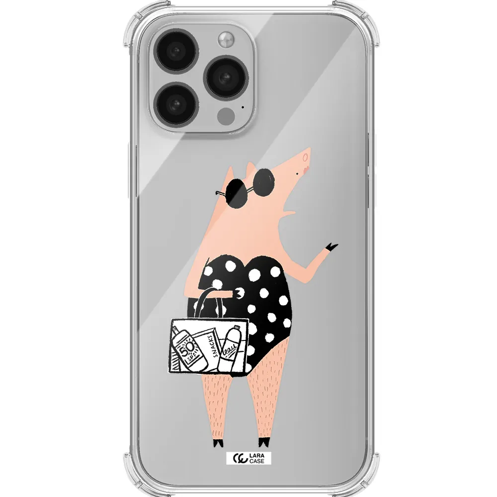 Lady Pig Apple iPhone 13 Pro Max Clear PC Case