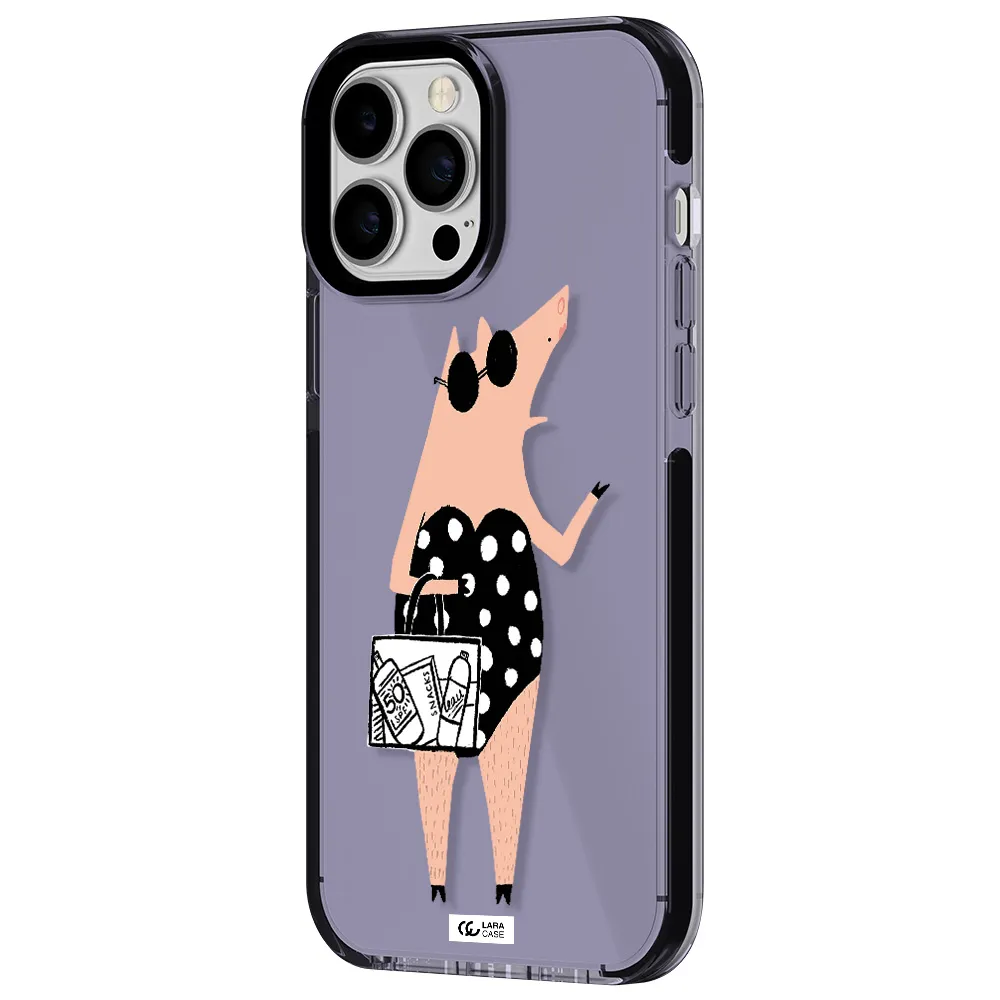 Lady Pig Apple iPhone 13 Pro Max impact Lilac Case
