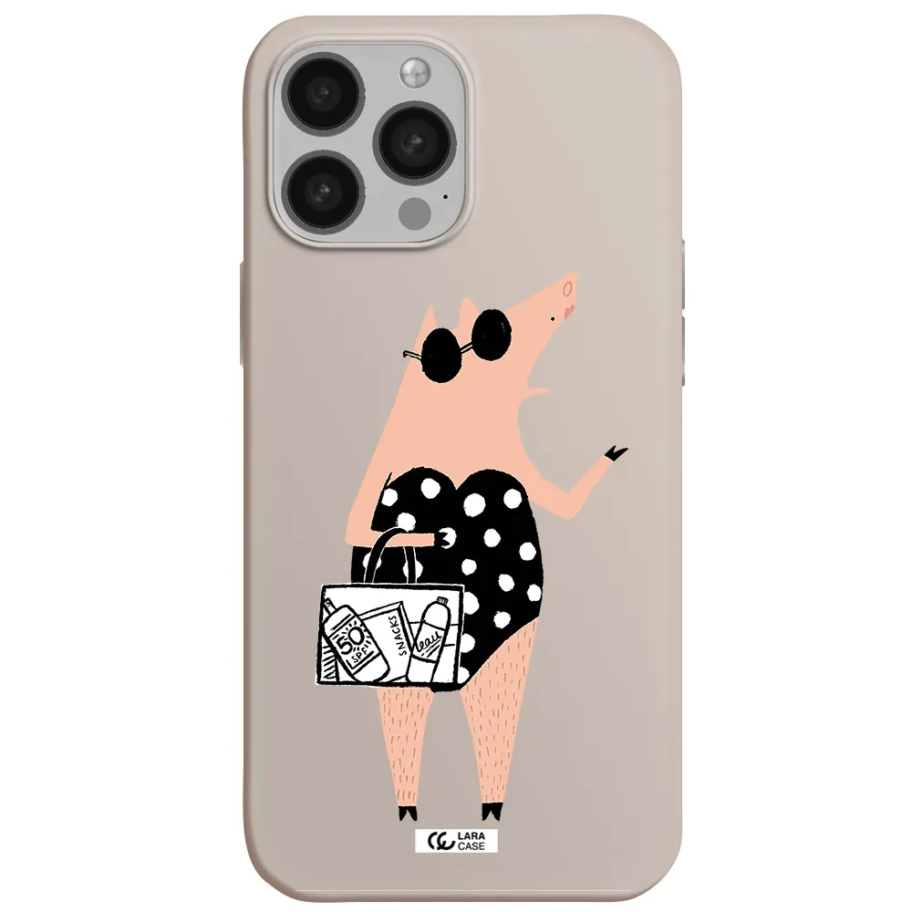Lady Pig Apple iPhone 13 Pro Max Silicone Stone Case