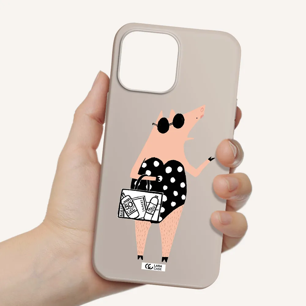Lady Pig Apple iPhone 13 Pro Max Silicone Stone Case
