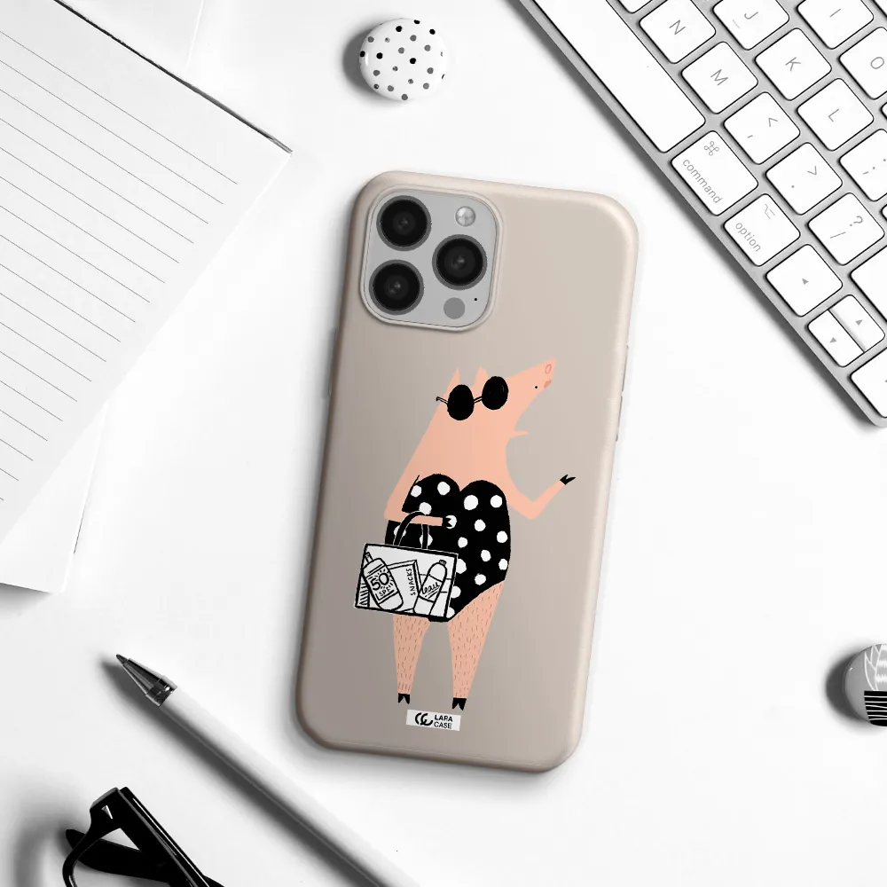 Lady Pig Apple iPhone 13 Pro Max Silicone Stone Case