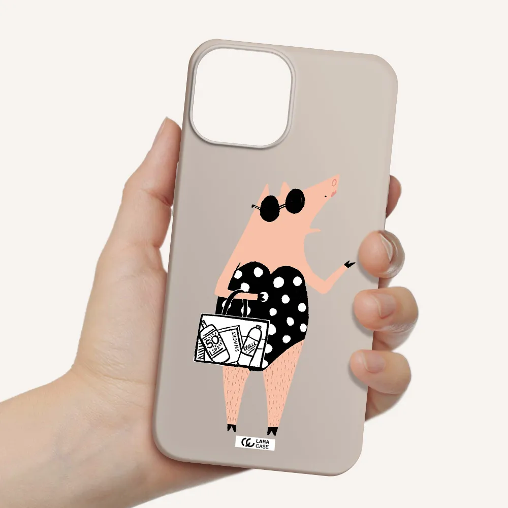 Lady Pig Apple iPhone 13 Silicone Stone Case