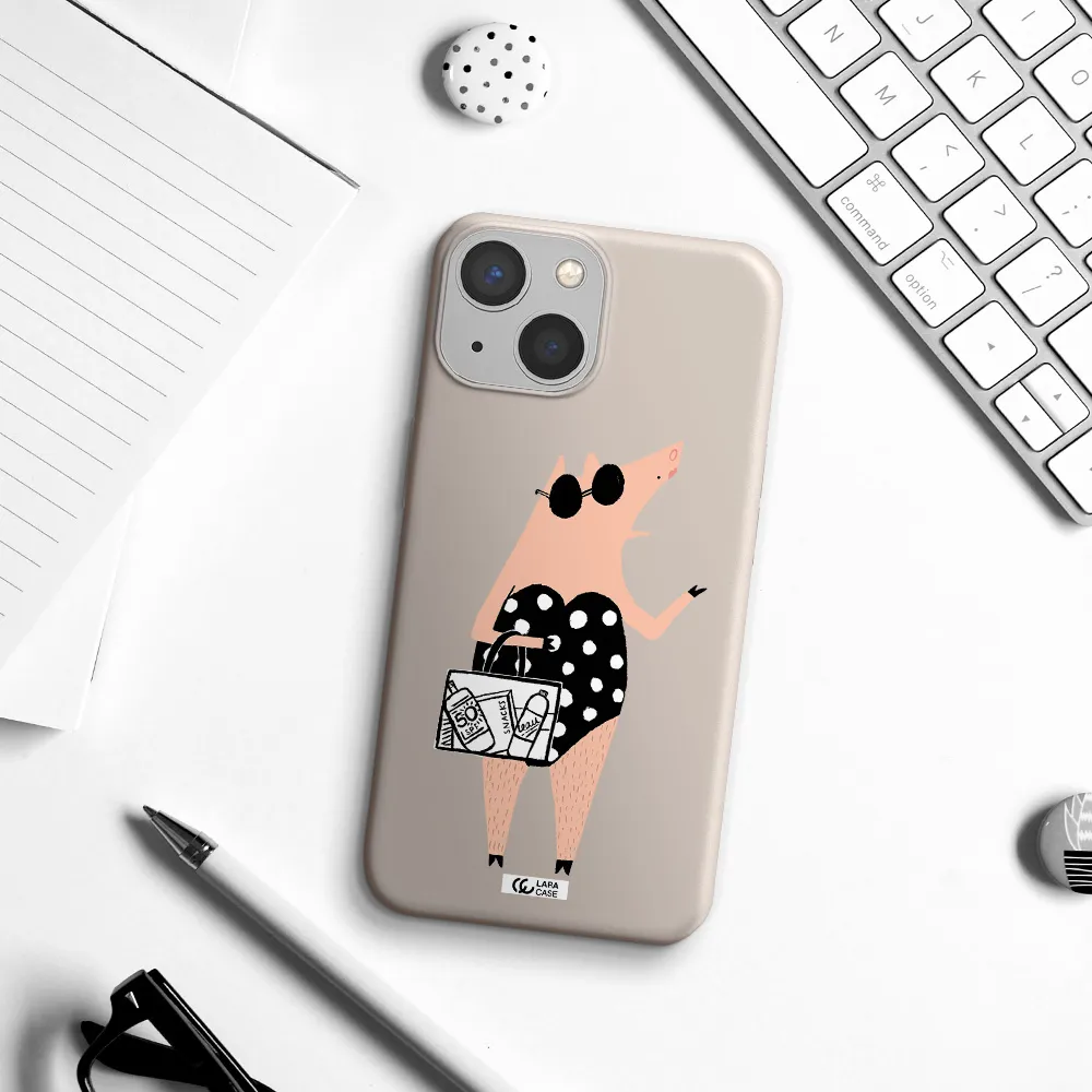 Lady Pig Apple iPhone 13 Silicone Stone Case