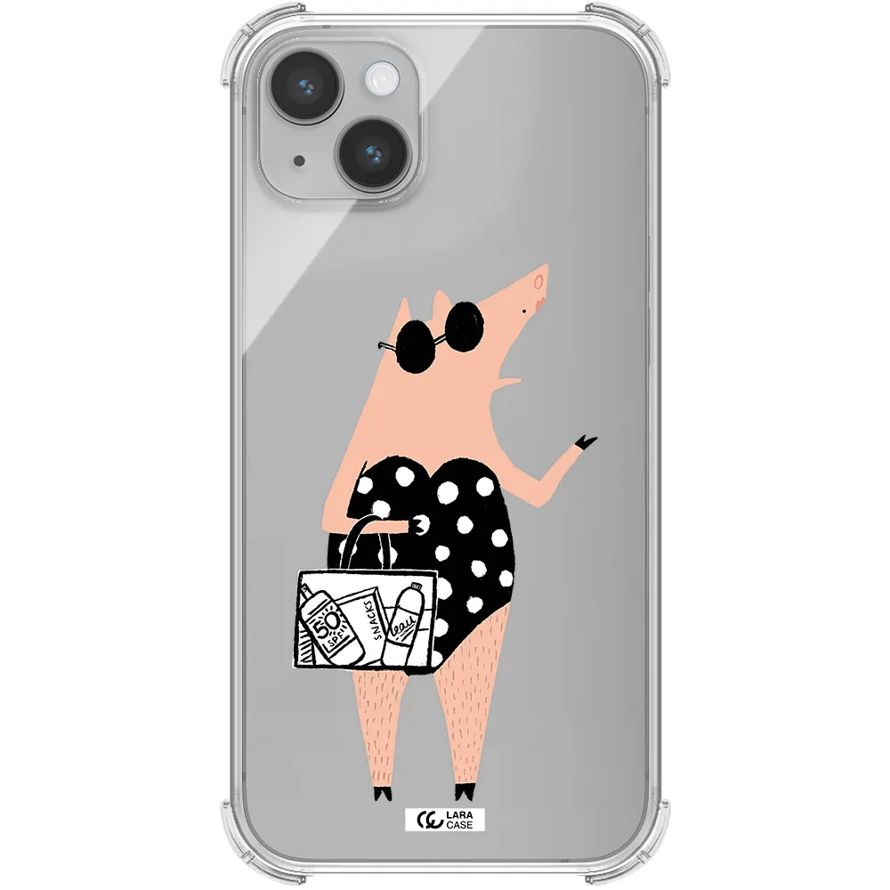 Lady Pig Apple iPhone 14 Clear PC Case