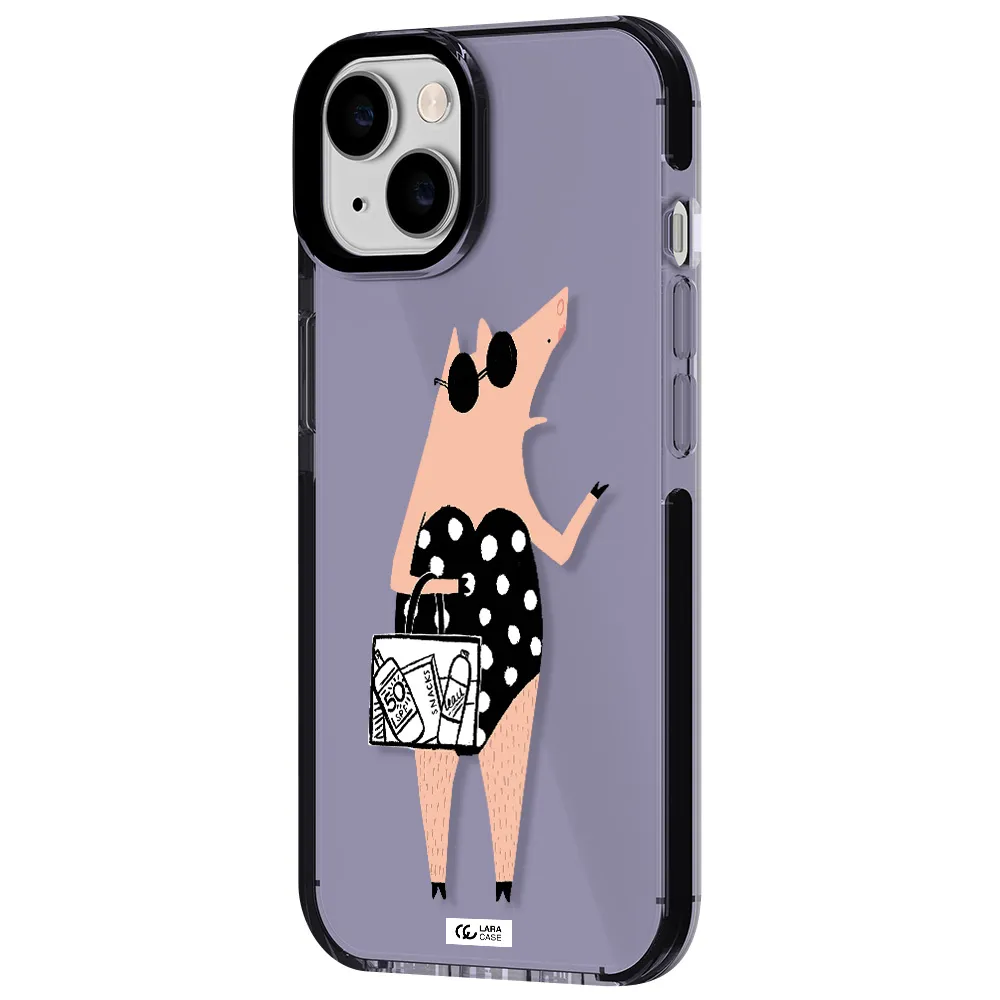 Lady Pig Apple iPhone 14 impact Lilac Case