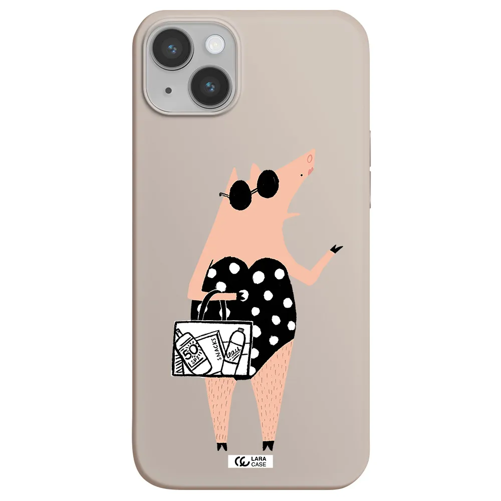 Lady Pig Apple iPhone 14 plus Silicone Stone Case