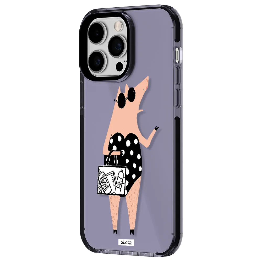 Lady Pig Apple iPhone 14 pro max impact Lilac Case