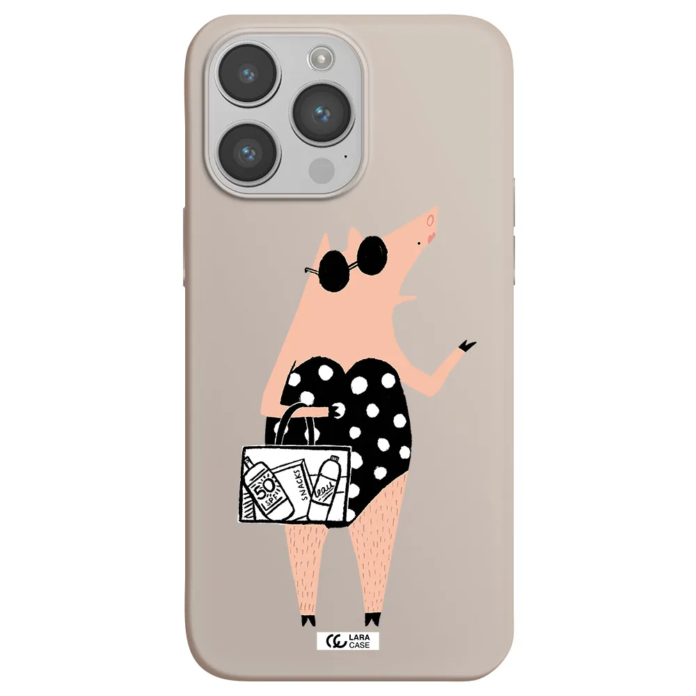 Lady Pig Apple iPhone 14 pro Silicone Stone Case