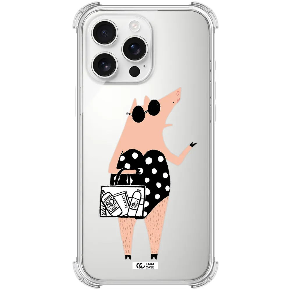 Lady Pig Apple Iphone 16 Pro Max Clear Pc Case