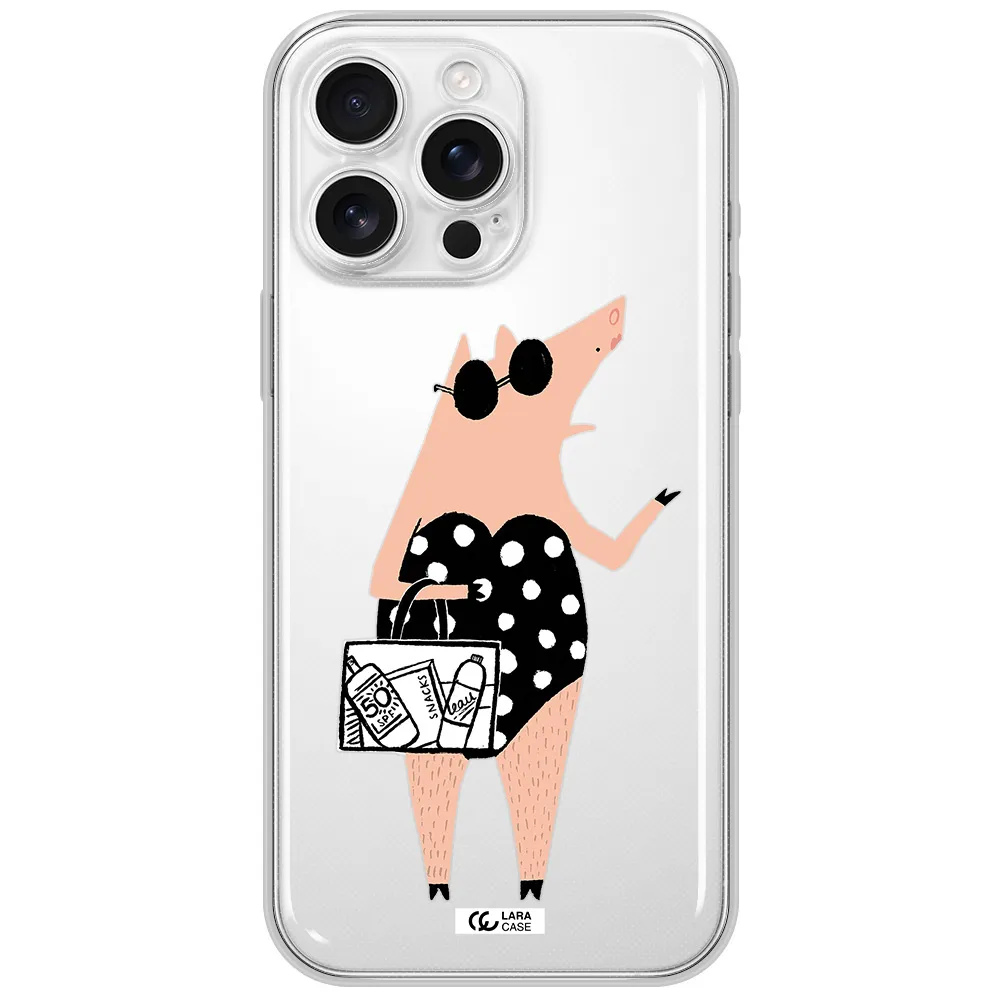 Lady Pig Apple Iphone 16 Pro Max Clear Tpu Case