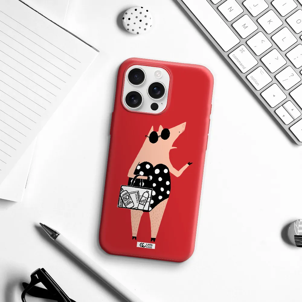 Lady Pig Apple Iphone 16 Pro Max Silicone Stone Case