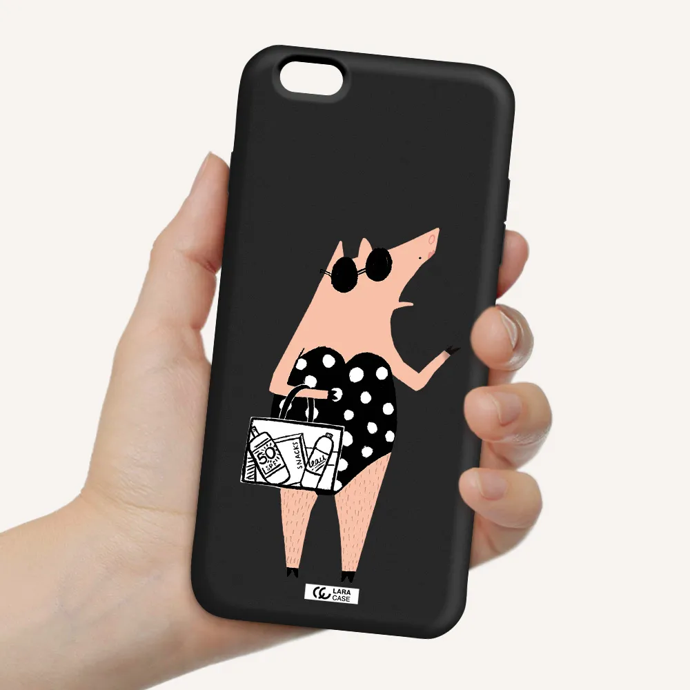 Lady Pig Apple iPhone 6 plus Silicone black Case