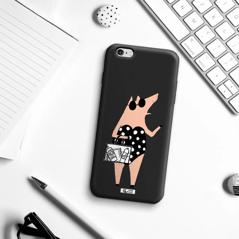 Lady Pig Apple iPhone 6 plus Silicone black Case