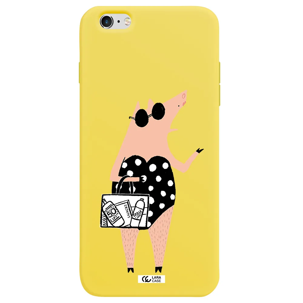 Lady Pig Apple iPhone 6 plus Silicone canary yellow Case