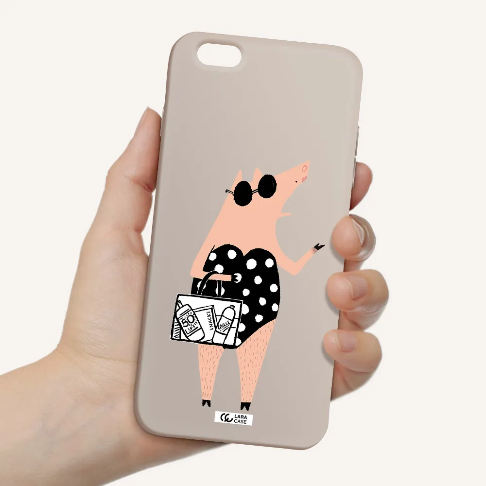 Lady Pig Apple iPhone 6 s plus Silicone Stone Case