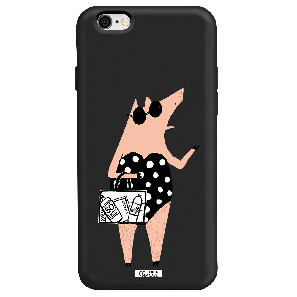 Lady Pig Apple iPhone 6 Silicone black Case