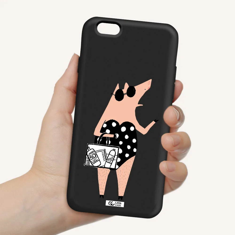 Lady Pig Apple iPhone 6 Silicone black Case