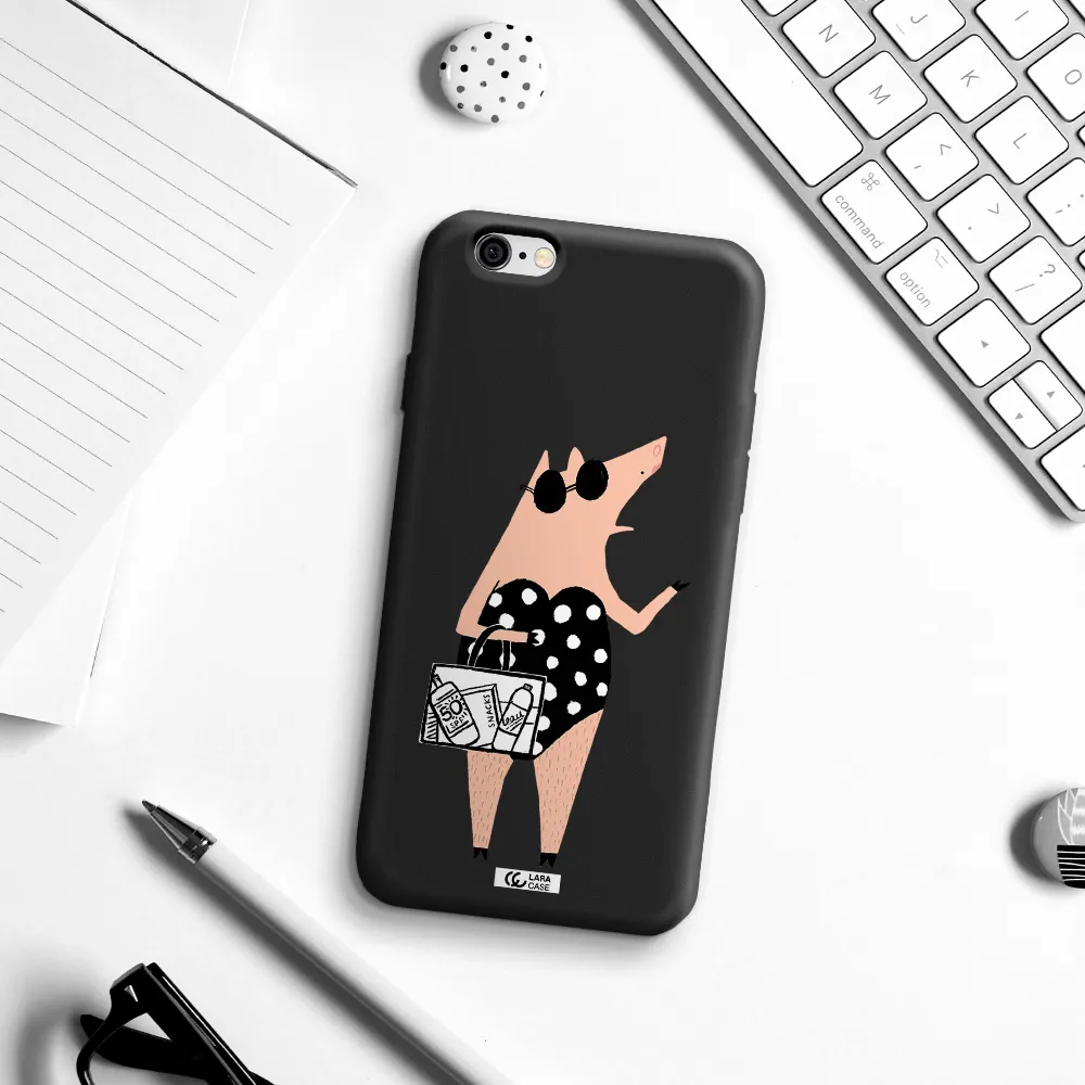 Lady Pig Apple iPhone 6 Silicone black Case