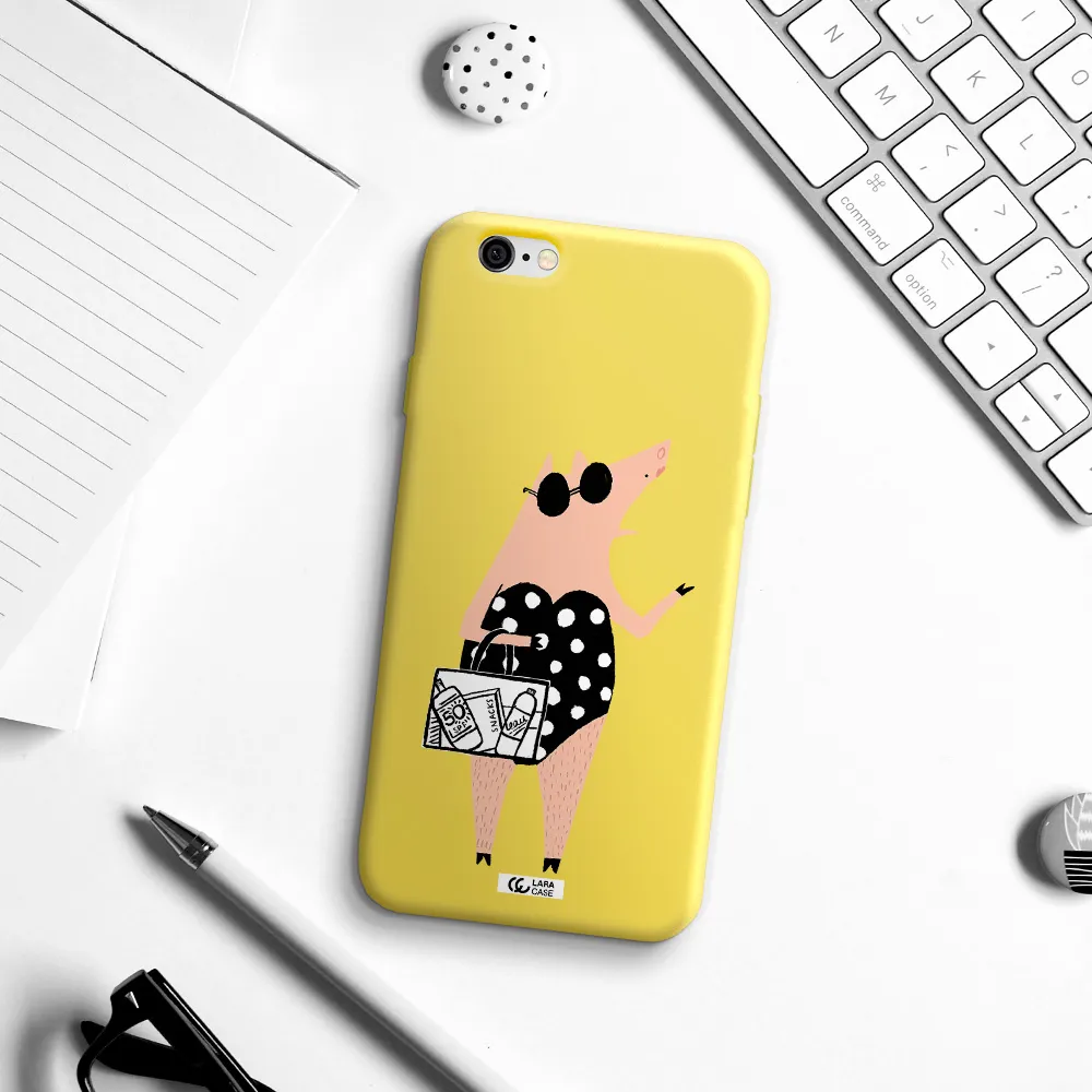 Lady Pig Apple iPhone 6 Silicone canary yellow Case