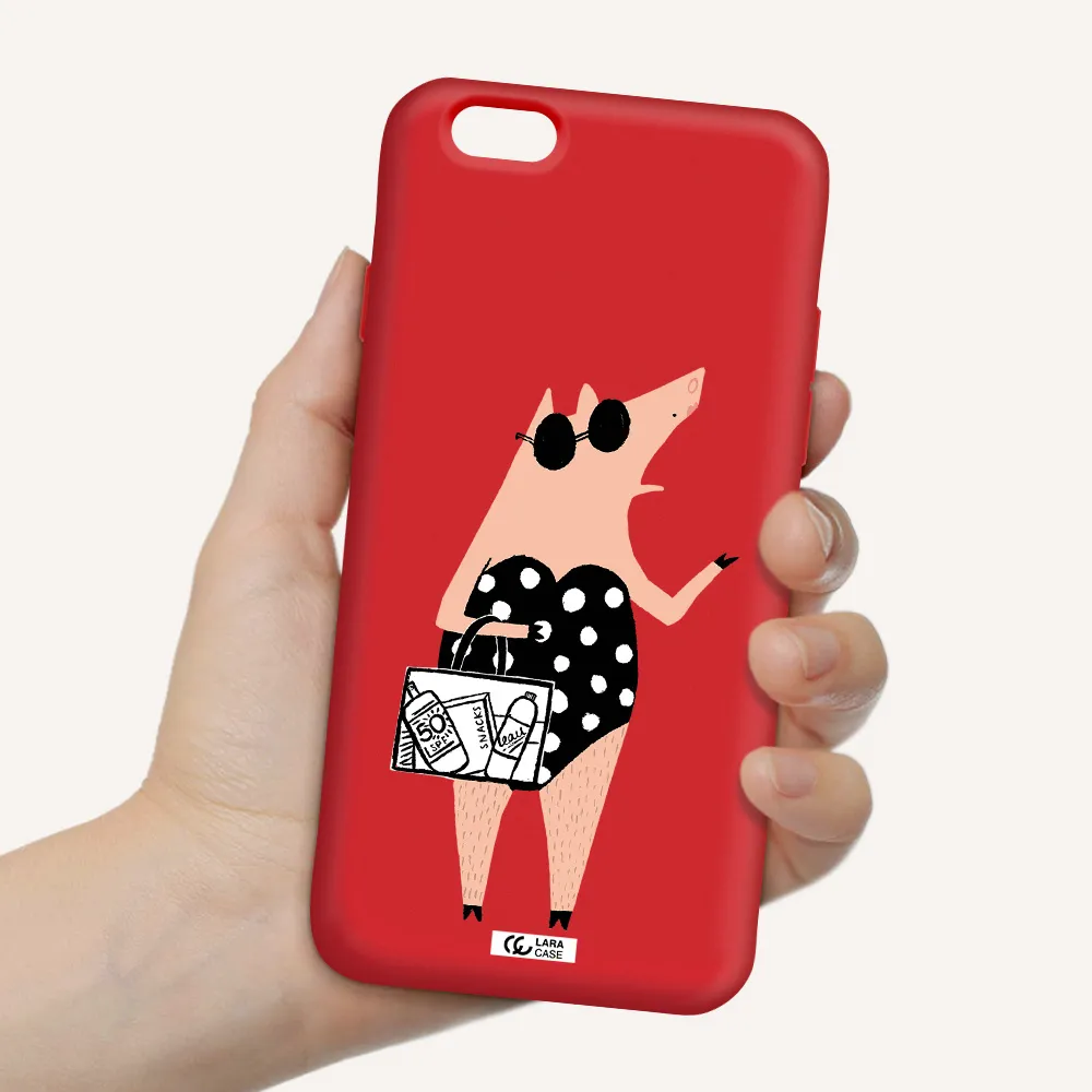 Lady Pig Apple iPhone 6 Silicone Imperial Red Case