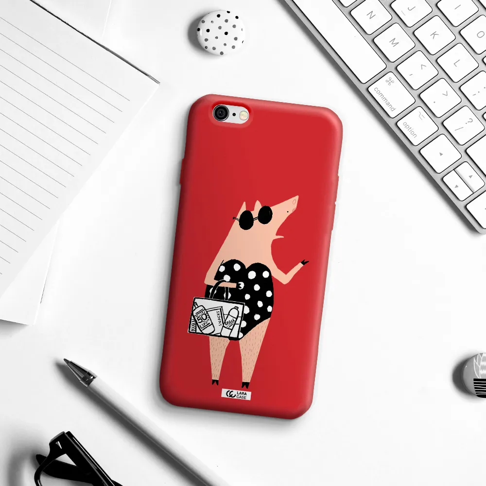 Lady Pig Apple iPhone 6 Silicone Imperial Red Case