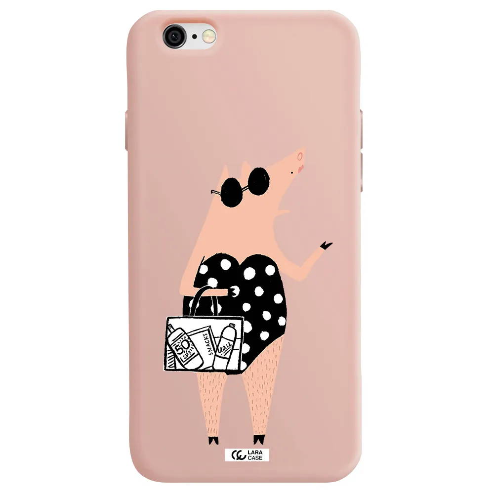 Lady Pig Apple iPhone 6 Silicone pastel pink Case