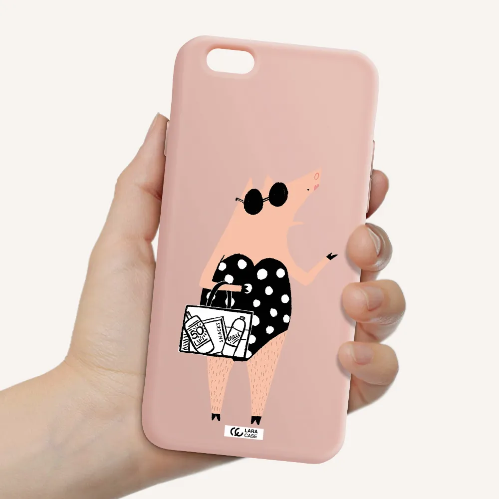 Lady Pig Apple iPhone 6 Silicone pastel pink Case