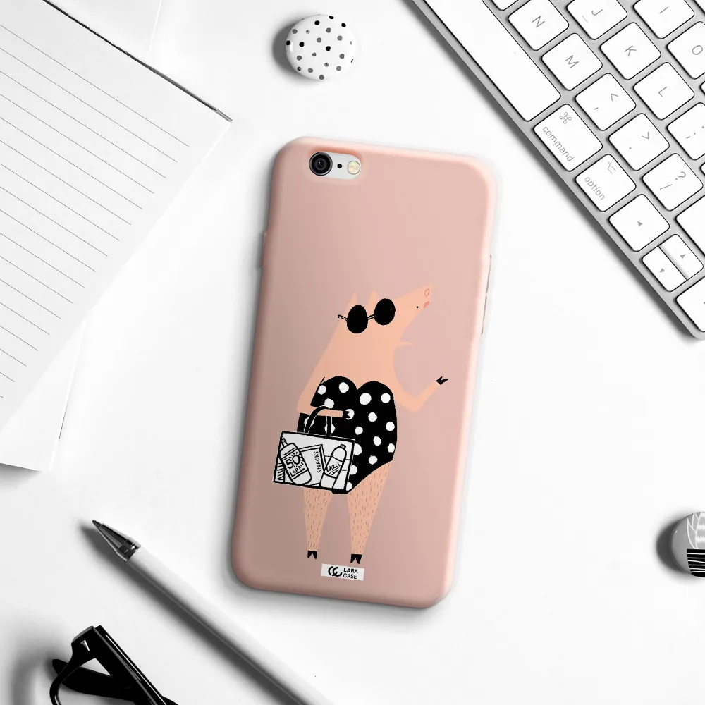 Lady Pig Apple iPhone 6 Silicone pastel pink Case