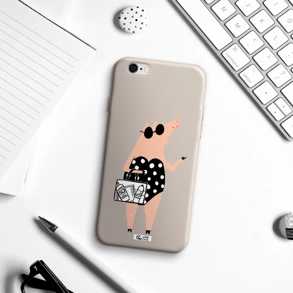 Lady Pig Apple iPhone 6 Silicone Stone Case