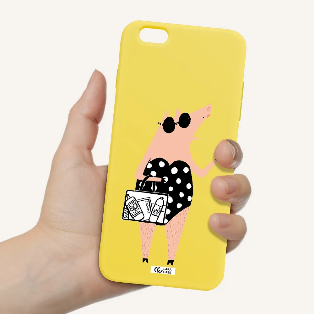 Lady Pig Apple iPhone 6S Silicone canary yellow Case