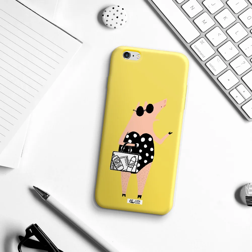 Lady Pig Apple iPhone 6S Silicone canary yellow Case