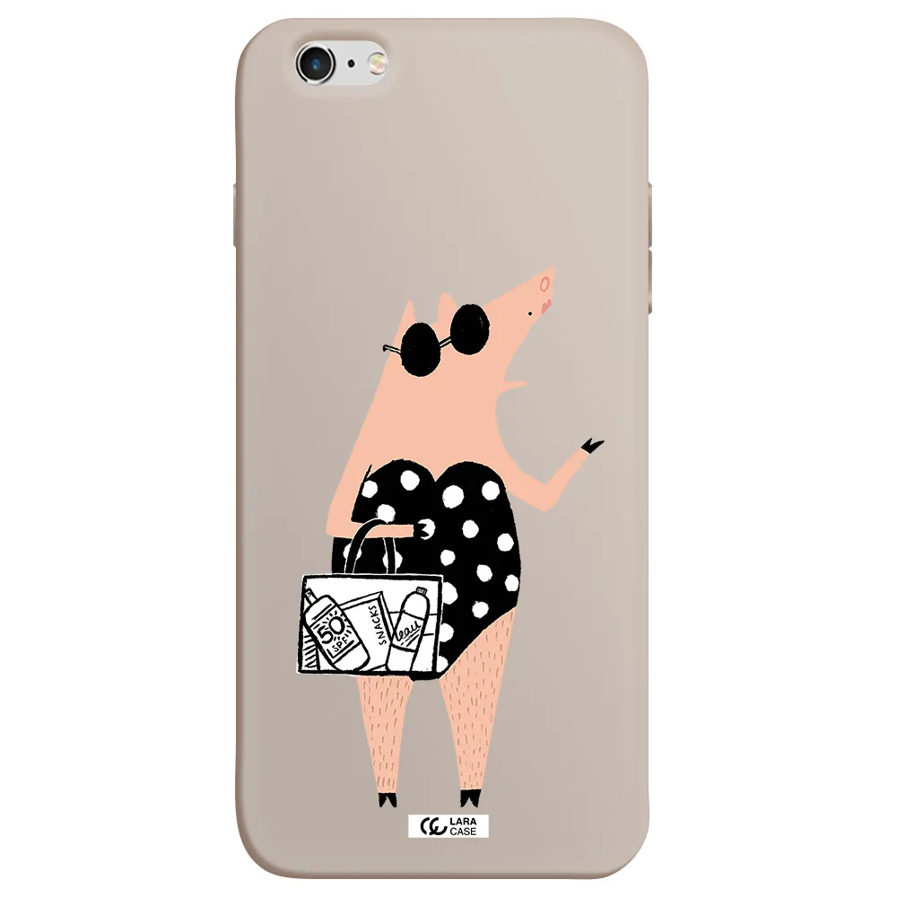 Lady Pig Apple iPhone 6S Silicone Stone Case
