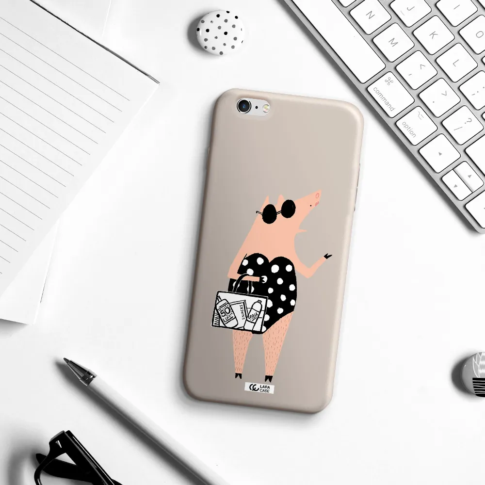 Lady Pig Apple iPhone 6S Silicone Stone Case