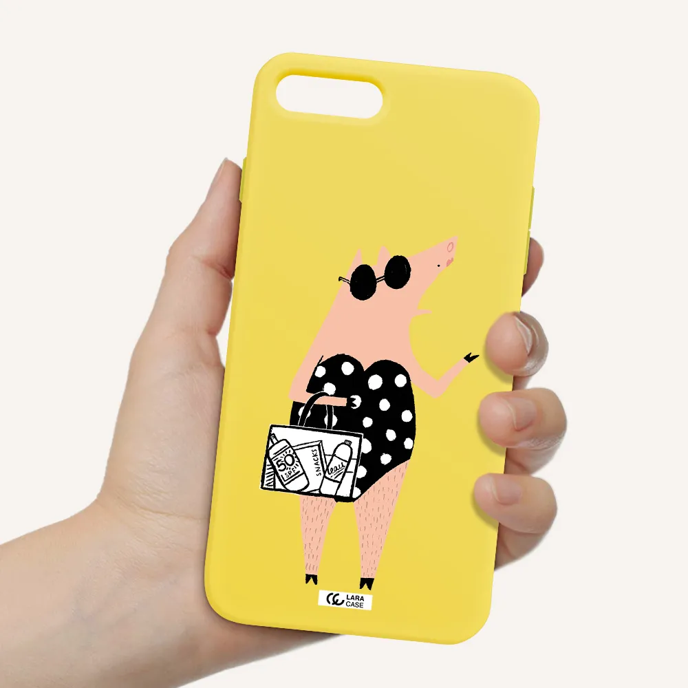 Lady Pig Apple iPhone 7 plus Silicone canary yellow Case