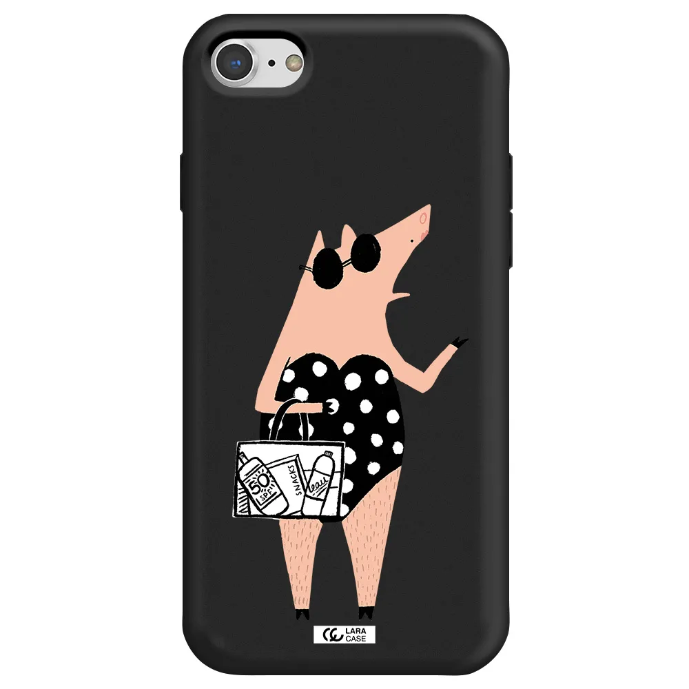 Lady Pig Apple iPhone 7 Silicone black Case
