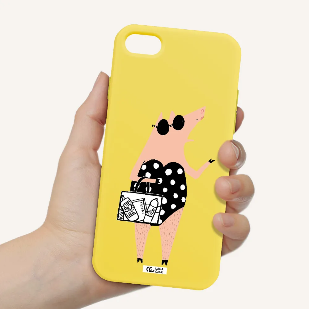 Lady Pig Apple iPhone 8 Silicone canary yellow Case