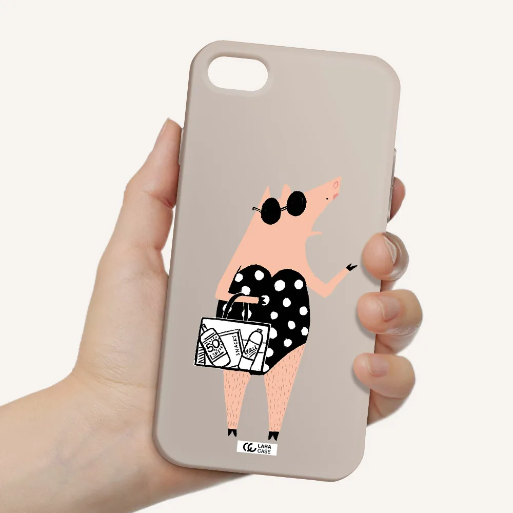 Lady Pig Apple iPhone 8 Silicone Stone Case