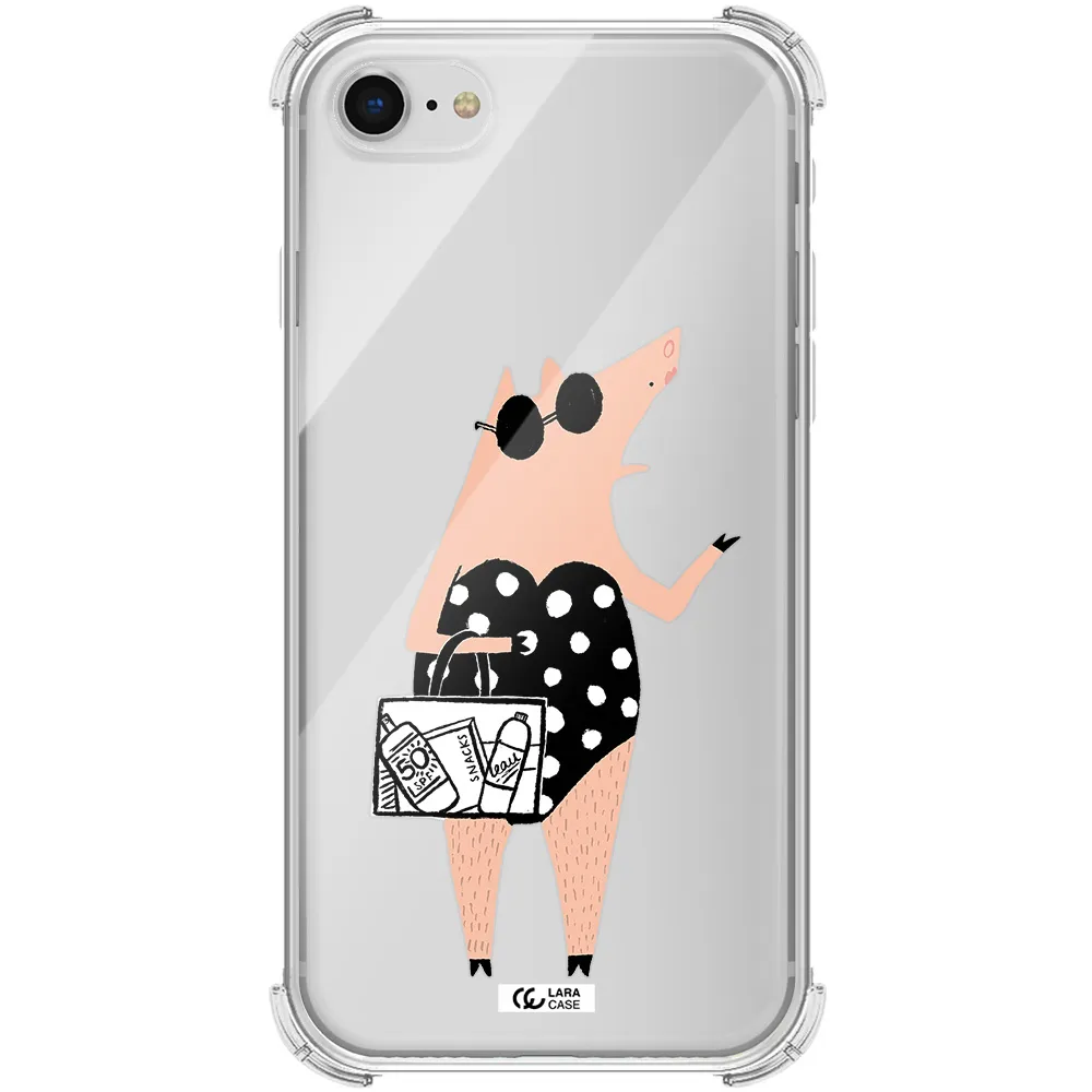 Lady Pig Apple iPhone se 2020 Clear PC Case