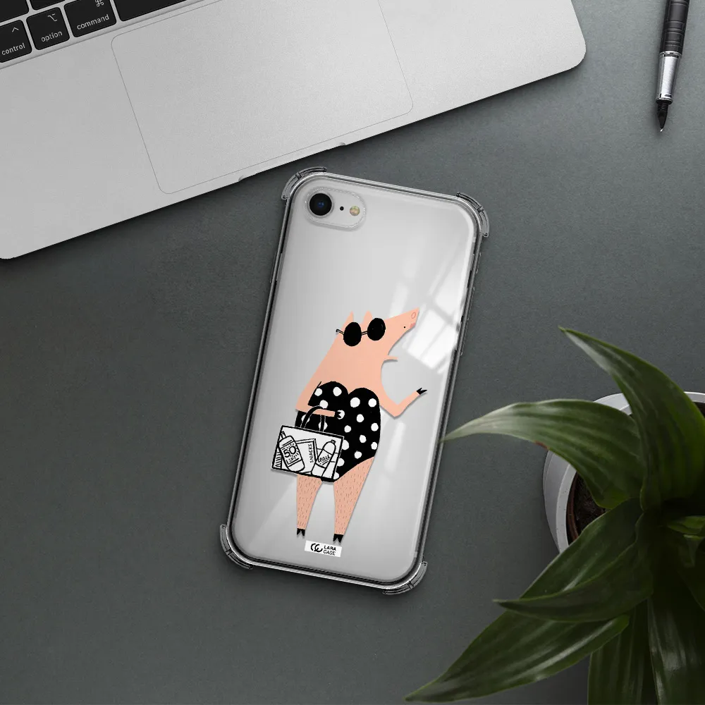 Lady Pig Apple iPhone se 2020 Clear PC Case