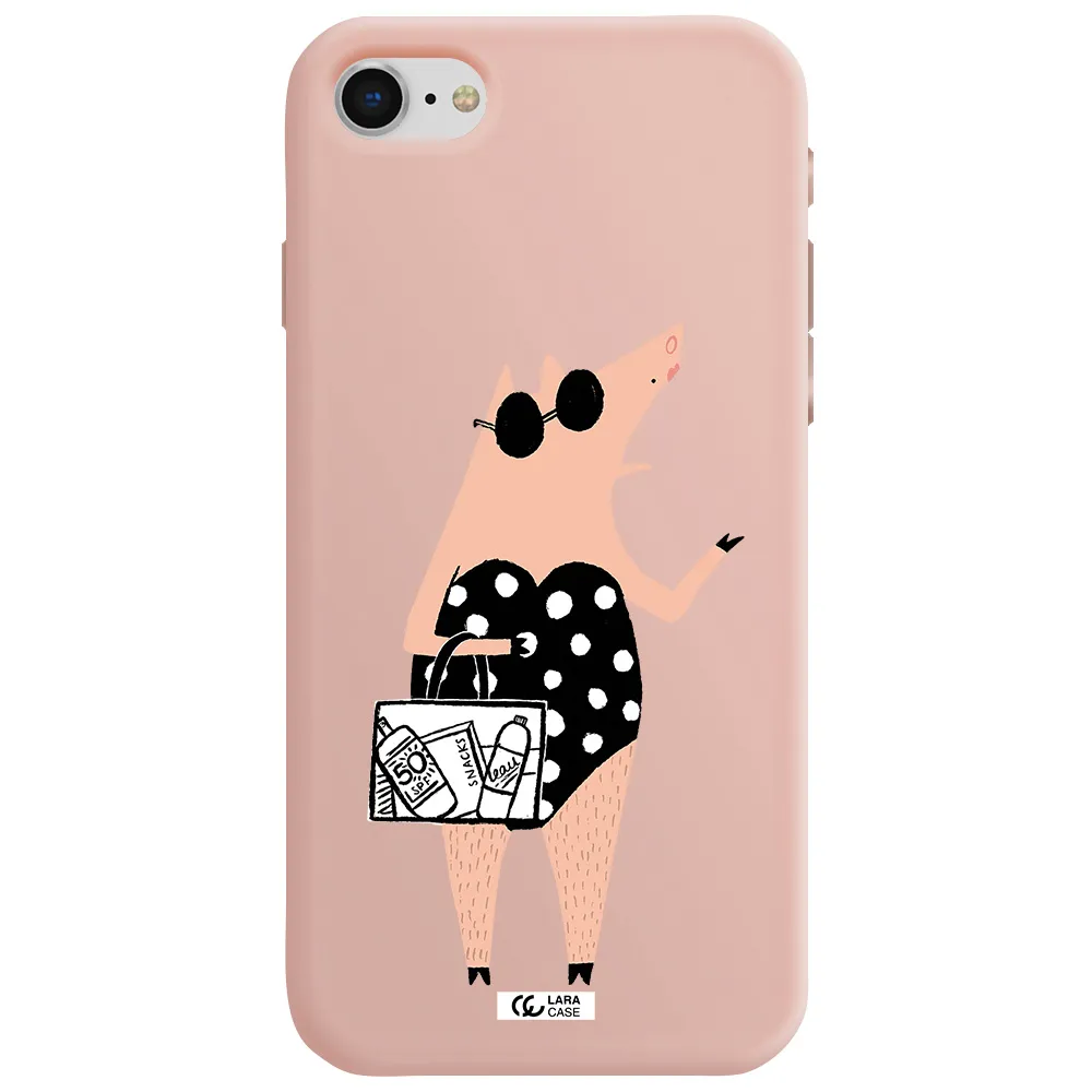 Lady Pig Apple iPhone se 2020 Silicone pastel pink Case