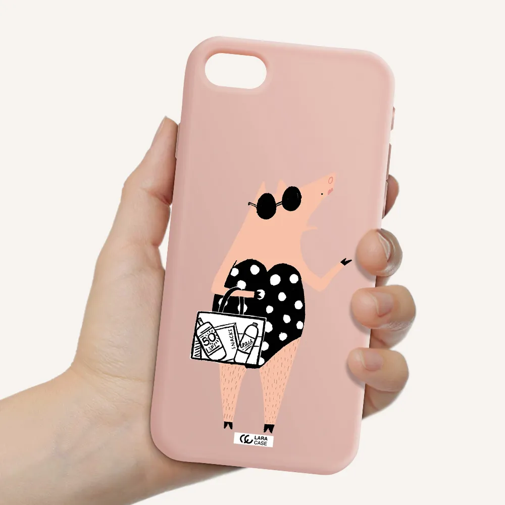 Lady Pig Apple iPhone se 2020 Silicone pastel pink Case