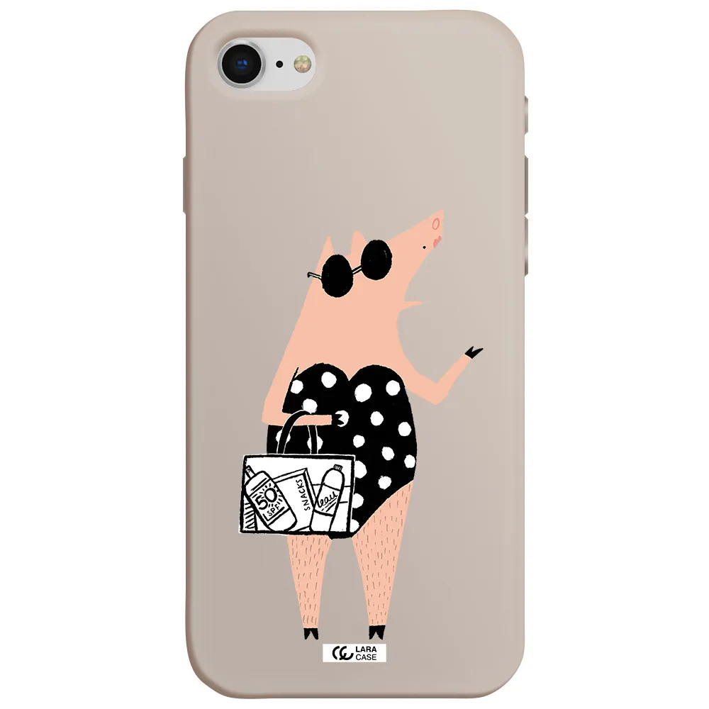 Lady Pig Apple iPhone se 2020 Silicone Stone Case