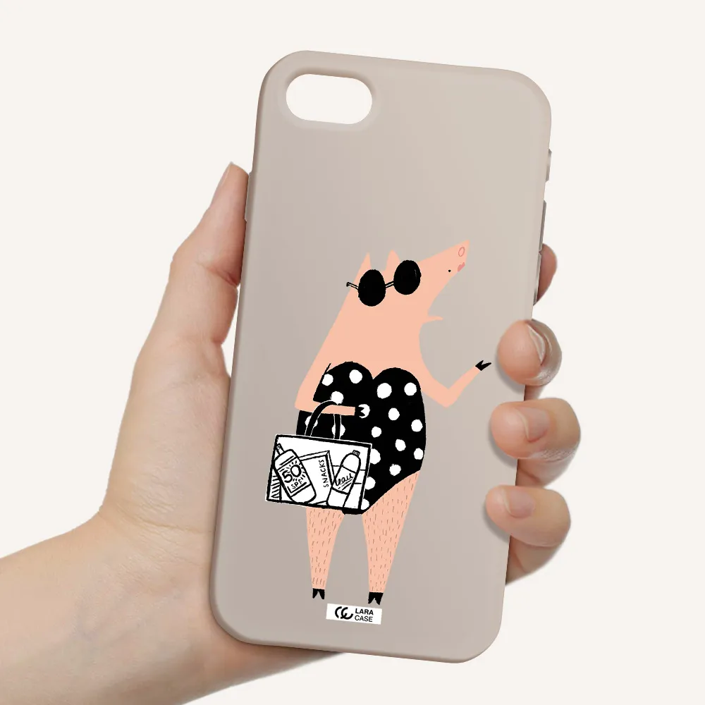 Lady Pig Apple iPhone se 2020 Silicone Stone Case