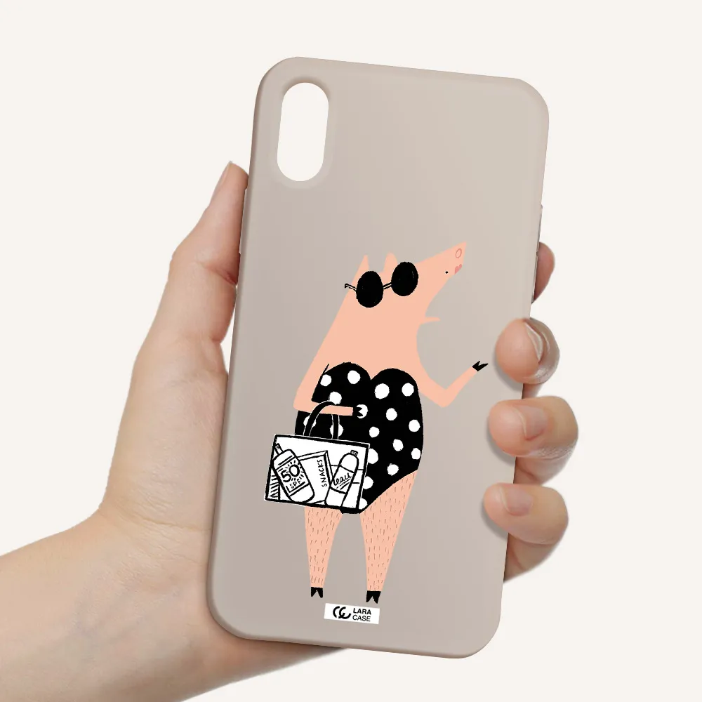 Lady Pig Apple iPhone X Silicone Stone Case