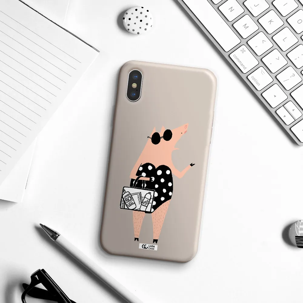 Lady Pig Apple iPhone X Silicone Stone Case