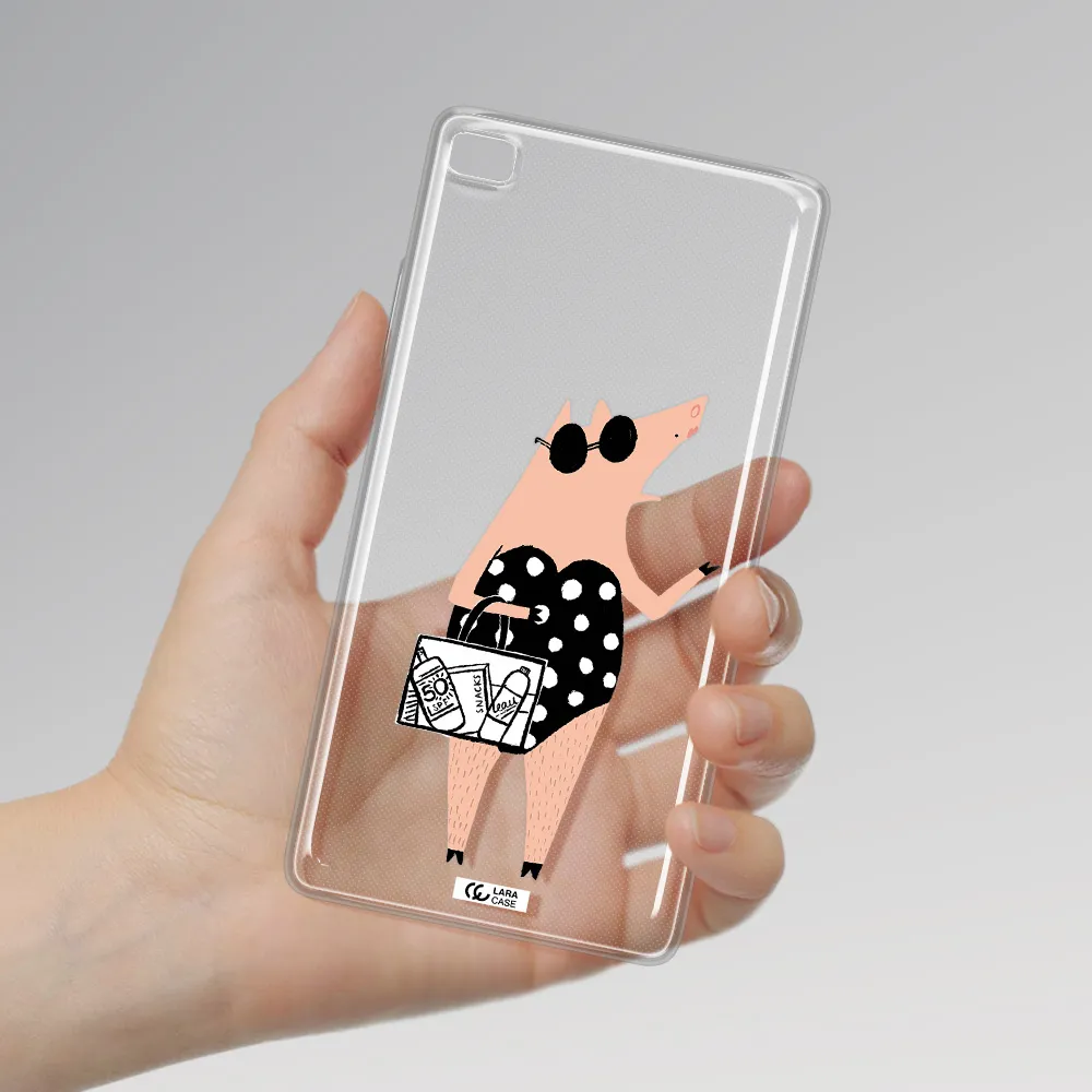 Lady Pig Huawei P8 Clear TPU Case
